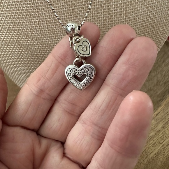 Brighton double heart reversible heart Necklace - Picture 3 of 6